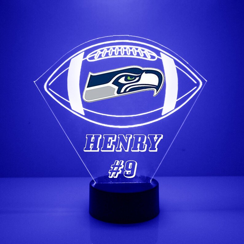 Custom Seahawks LED Football Night Light