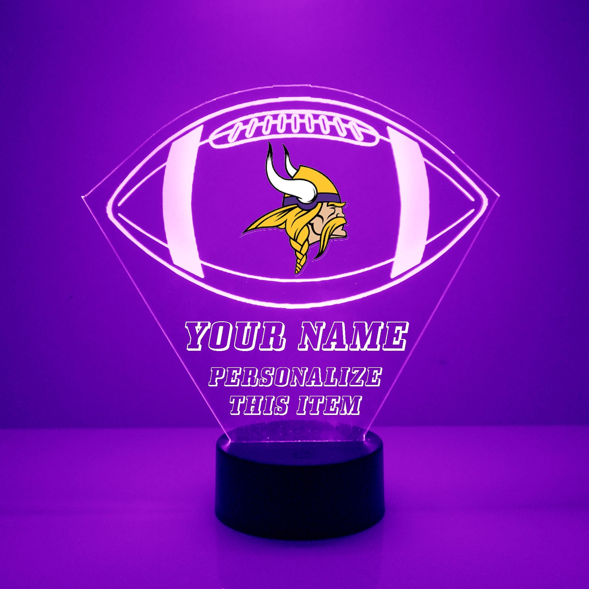 Minnesota Vikings Personalized LED Lamp