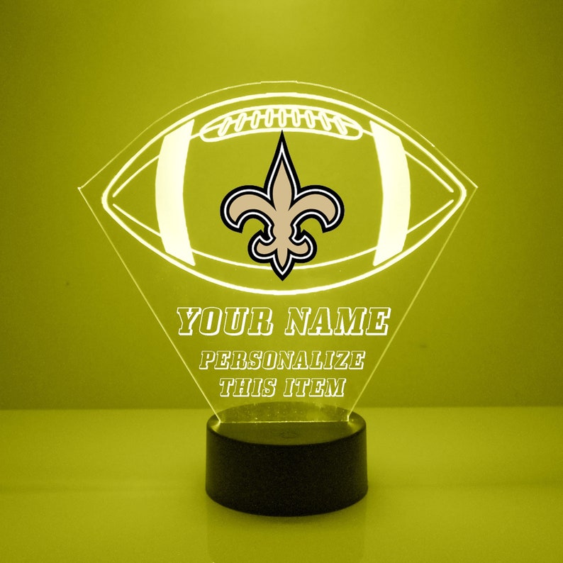 New Orleans Saints Personalized LED Football Night Light