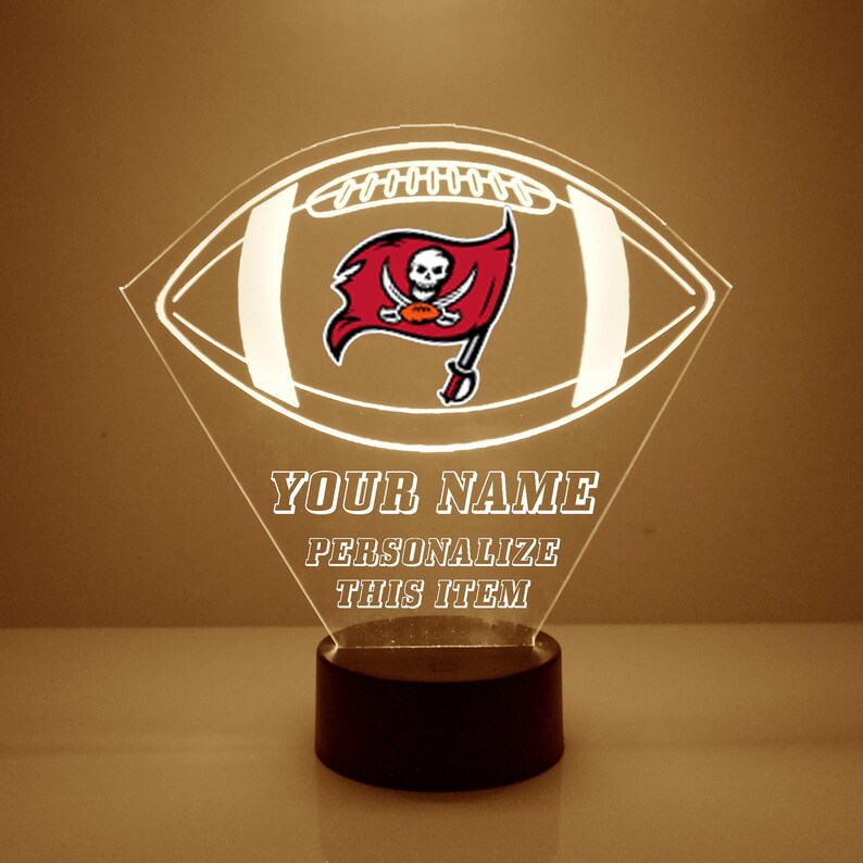 Tampa Bay Buccaneers Personalized LED Football Night Light