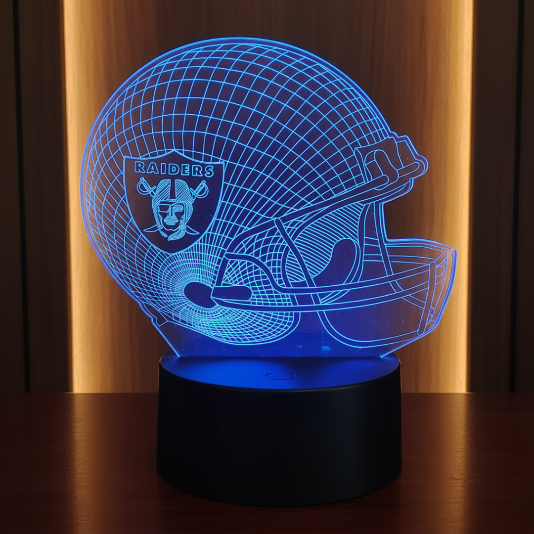 Las Vegas Raiders 3D Helmet LED Illusion Lamp