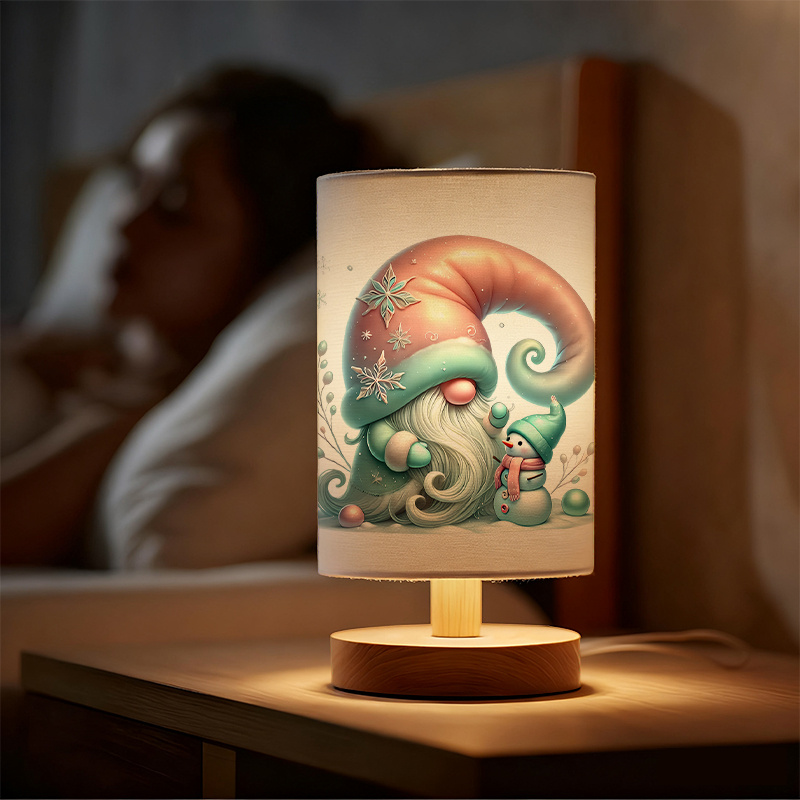A modern USB-powered linen lamp with a unique design and exquisite patterns.