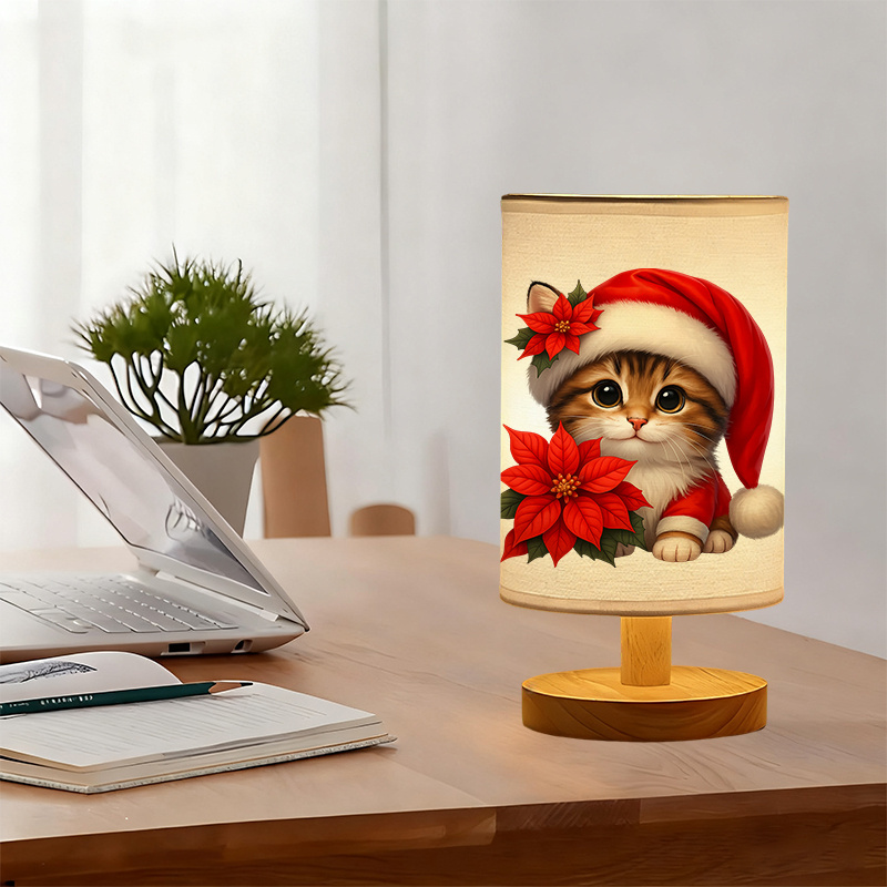 A modern USB-powered linen lamp with a unique design and exquisite patterns.