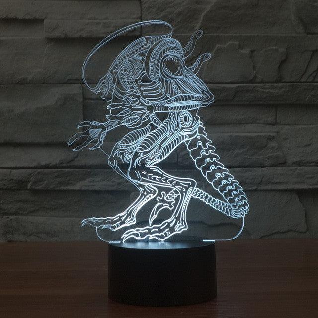 Alien Inspired Xenomorph 3D Optical Illusion Lamp - 3D Optical Lamp