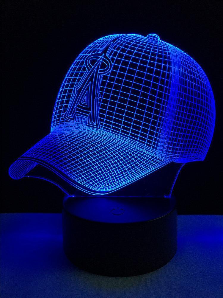Los Angles Angeles Baseball Cap 3D Optical Illusion Lamp - 3D Optical Lamp