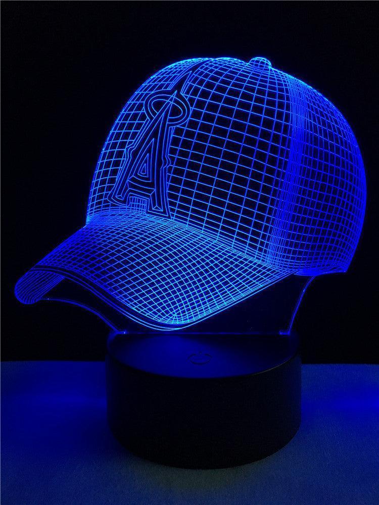 Los Angles Angeles Baseball Cap 3D Optical Illusion Lamp - 3D Optical Lamp