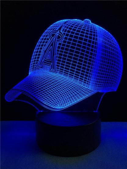 Los Angles Angeles Baseball Cap 3D Optical Illusion Lamp - 3D Optical Lamp