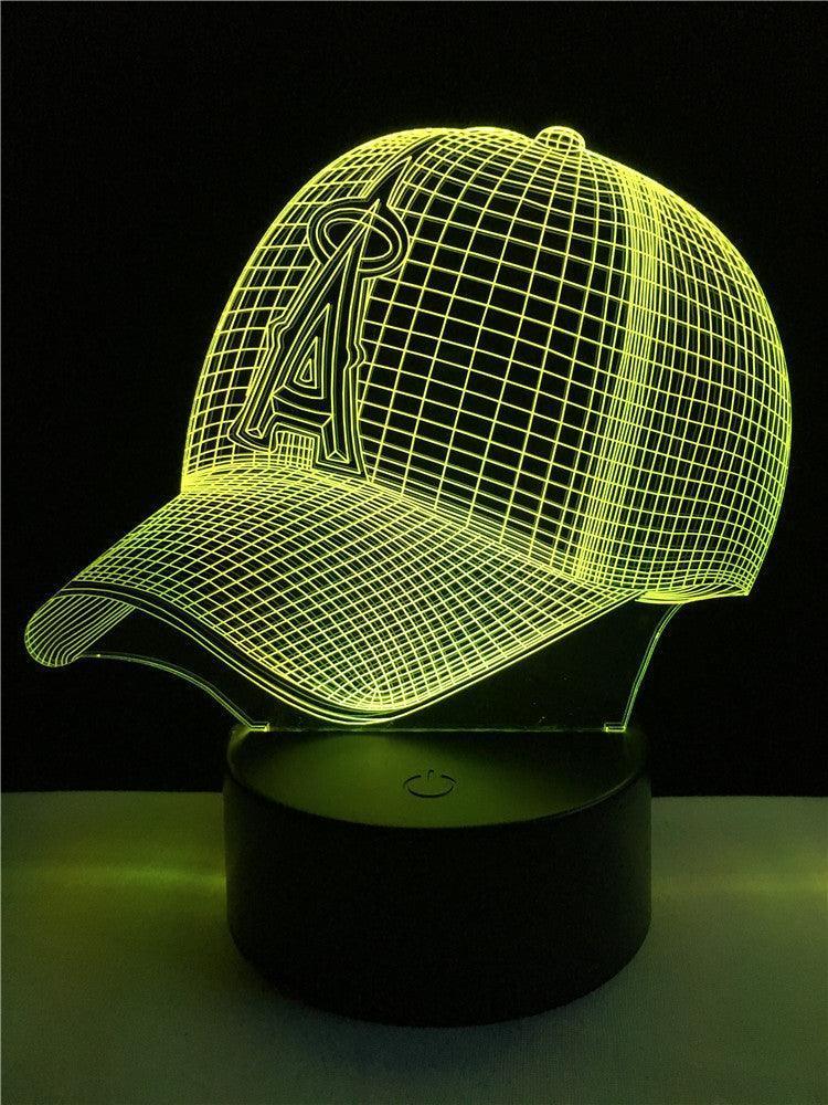 Los Angles Angeles Baseball Cap 3D Optical Illusion Lamp - 3D Optical Lamp