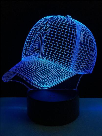 Los Angles Angeles Baseball Cap 3D Optical Illusion Lamp - 3D Optical Lamp