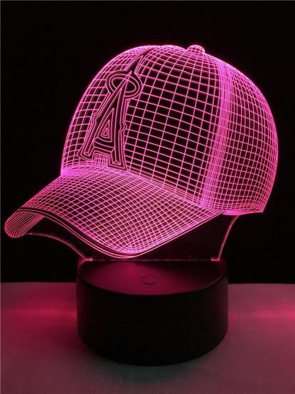 Los Angles Angeles Baseball Cap 3D Optical Illusion Lamp - 3D Optical Lamp