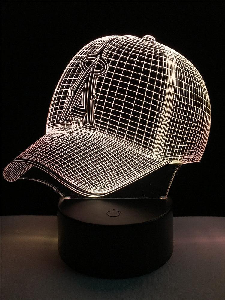 Los Angles Angeles Baseball Cap 3D Optical Illusion Lamp - 3D Optical Lamp