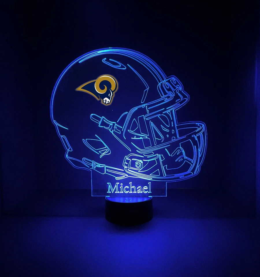 Los Angeles Rams Personalized 3D Helmet LED Light