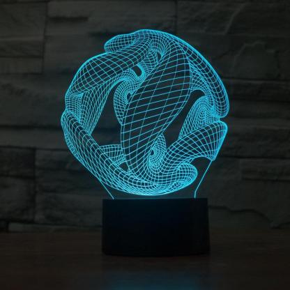 Abstract Spiral Ball Sculpture 3D Optical Illusion Lamp - 3D Optical Lamp