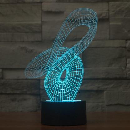 Abstract Twisting Ribbon 3D Optical Illusion Lamp - 3D Optical Lamp