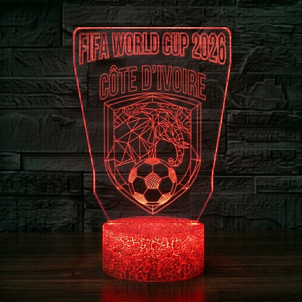 FIFA 2026 Côte d'Ivoire Soccer Sports Themed 3D Optical Lamp