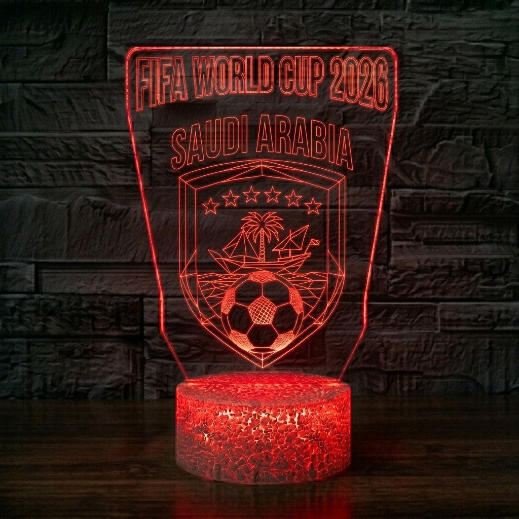 FIFA 2026 Saudi Arabia Soccer Sports Themed 3D Optical Lamp