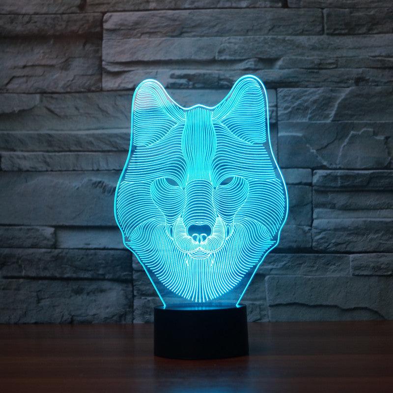 Wolf Head 3D Lamp – Fierce LED Optical Illusion Light-3D Optical Lamp