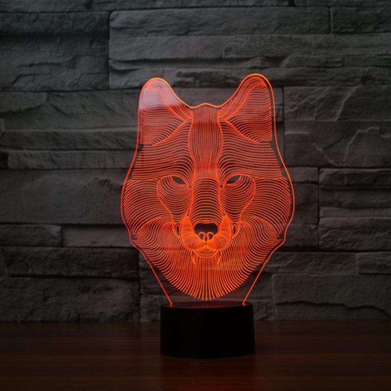 Wolf Head 3D Lamp – Fierce LED Optical Illusion Light-3D Optical Lamp