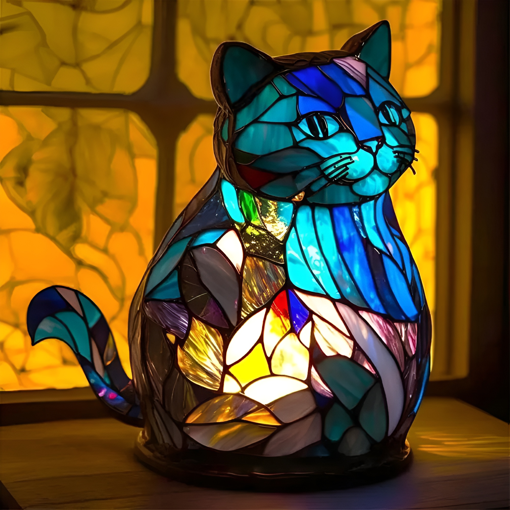 Artistic Stained Glass Night Lamp