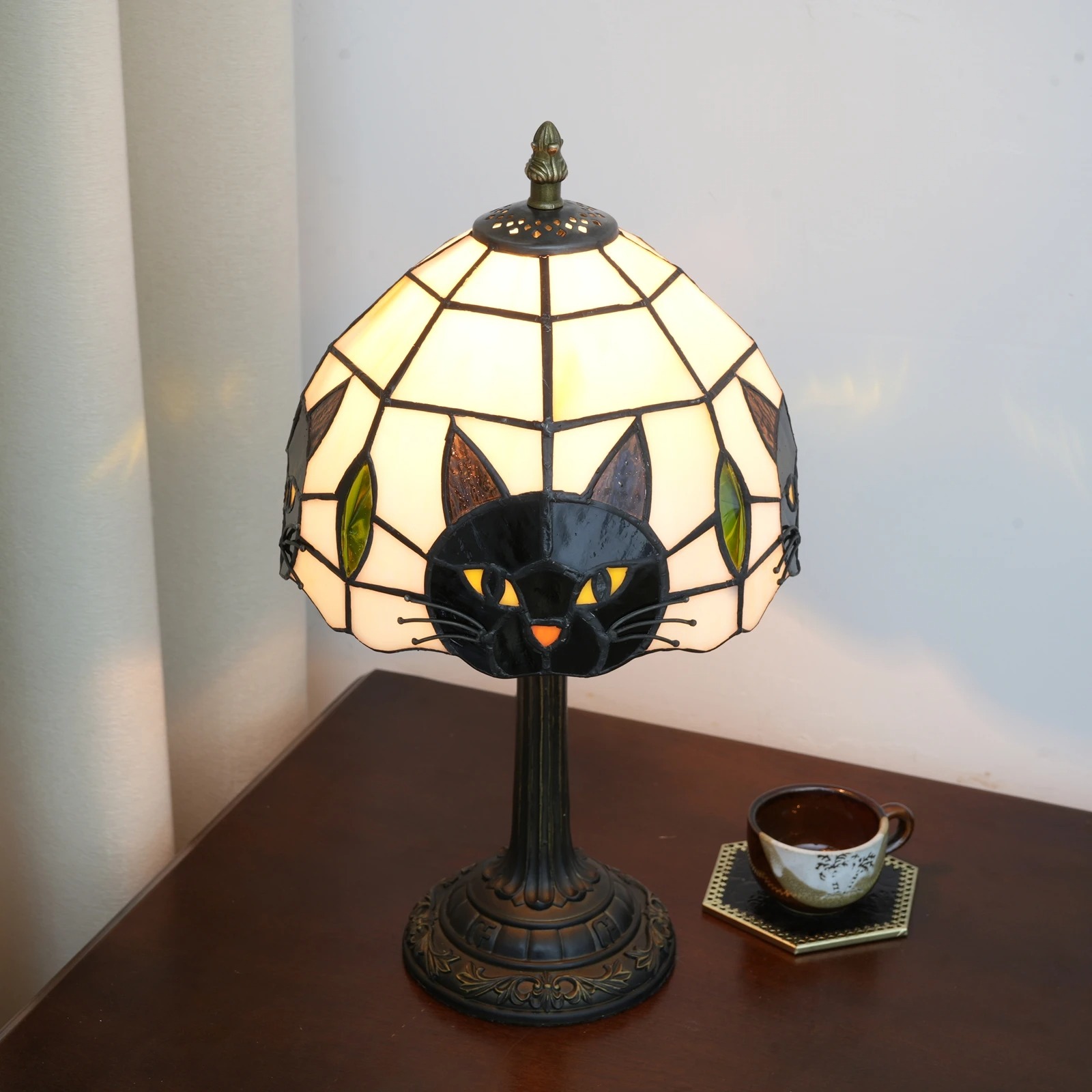 Cat Table Lamp Nightstand Decor