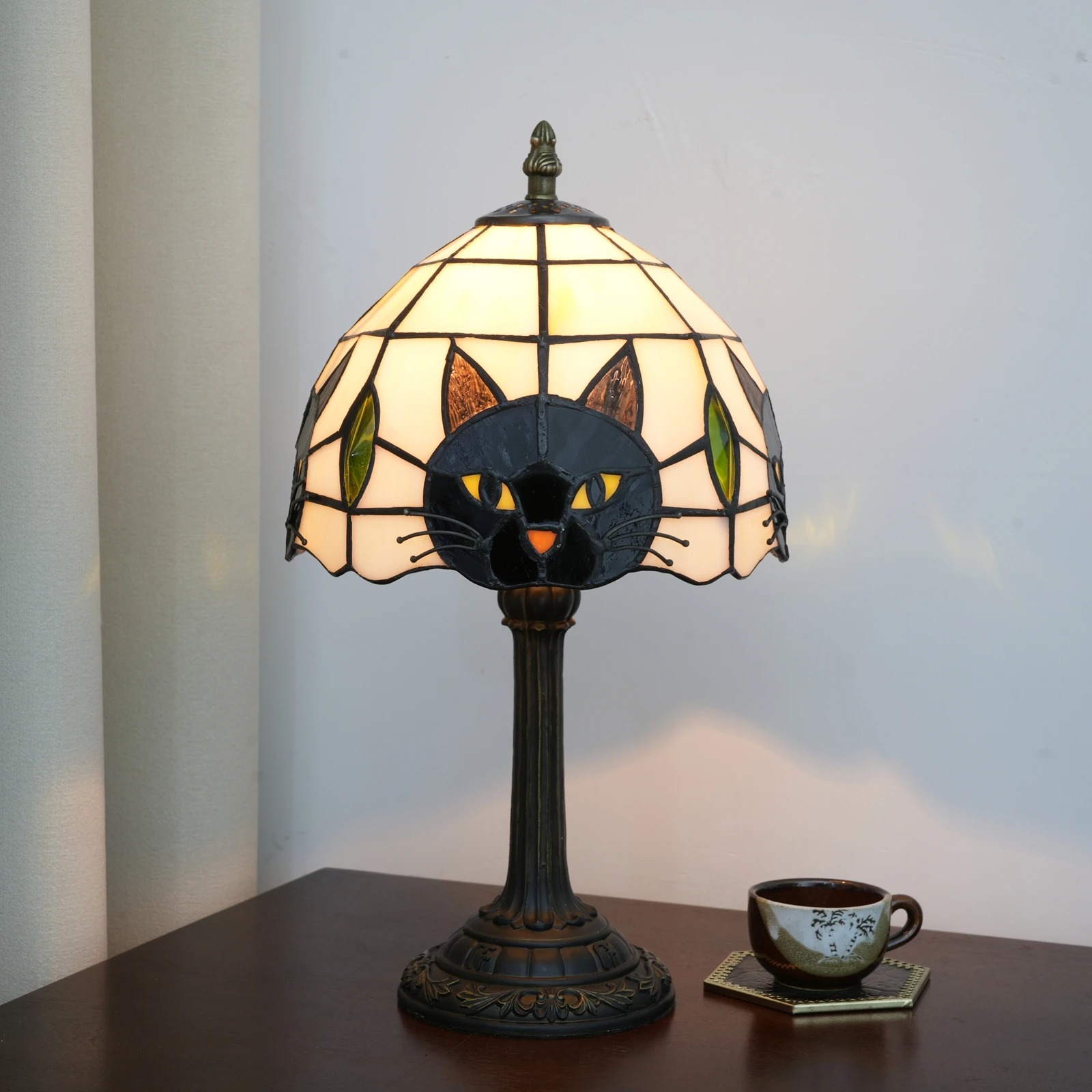 Cat Table Lamp Nightstand Decor