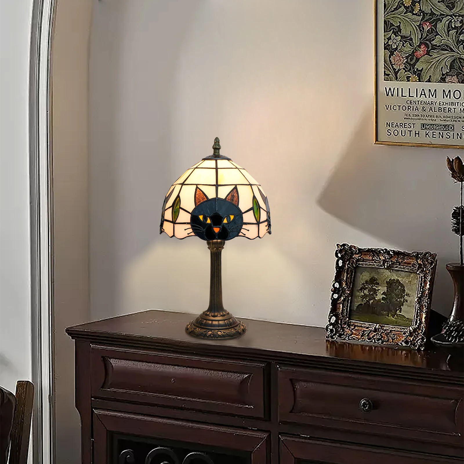 Cat Table Lamp Nightstand Decor