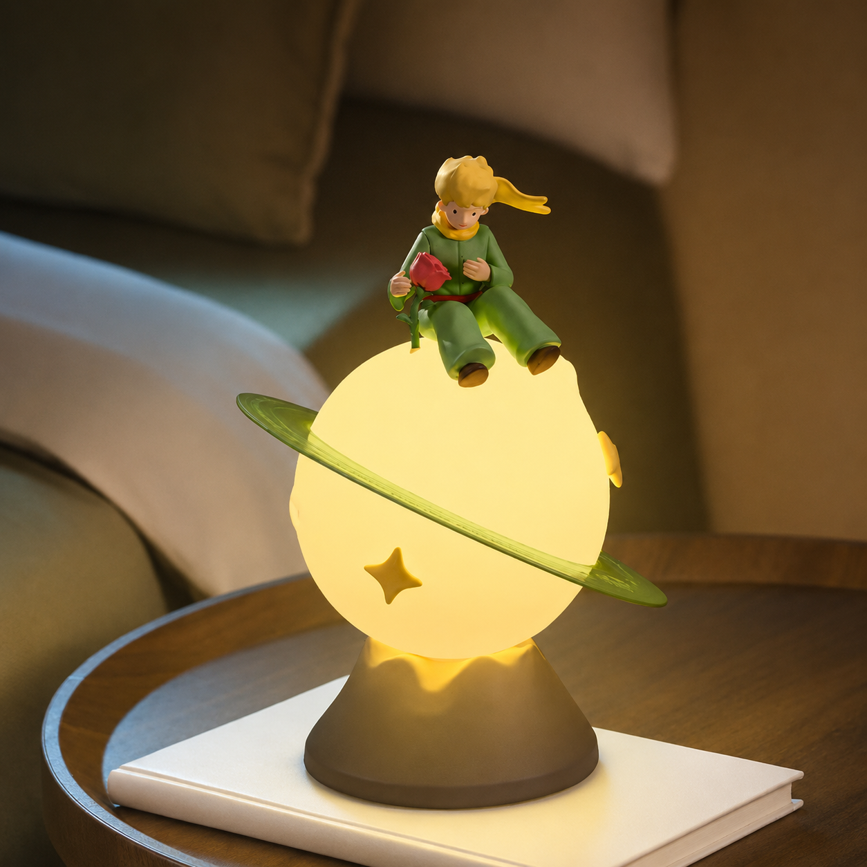 Rotating Planet Lamp With Touch Lighting Modes
