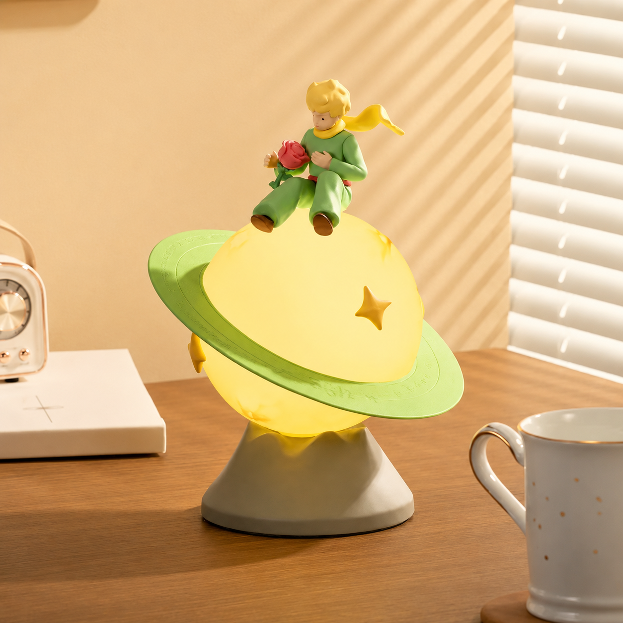 Rotating Planet Lamp With Touch Lighting Modes