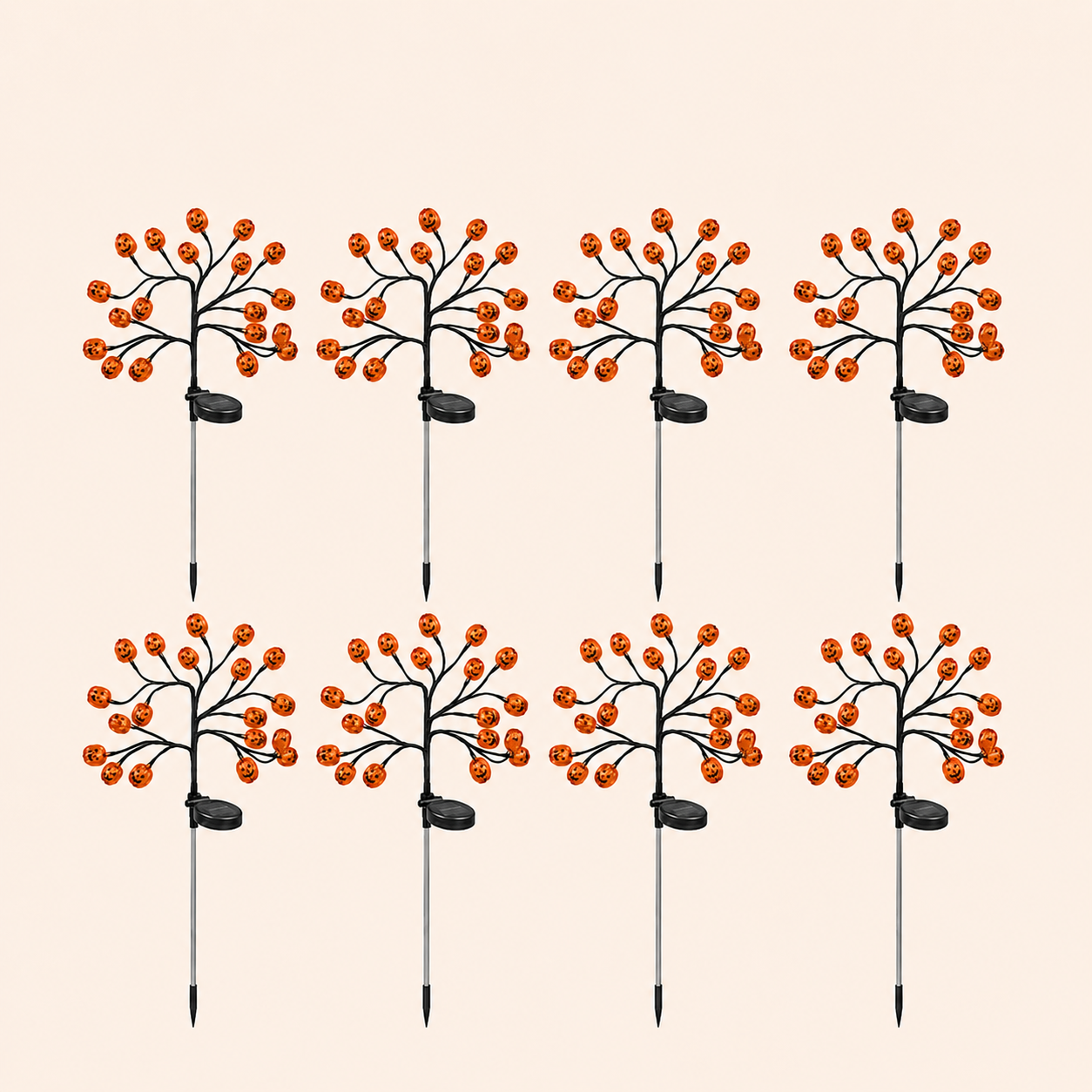 Solar Halloween Outdoor Fall Tree Stake Lights Set
