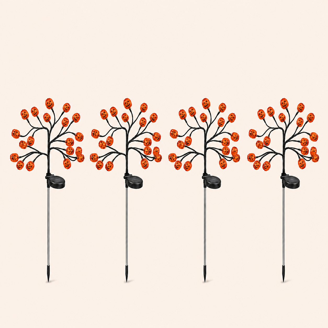 Solar Halloween Outdoor Fall Tree Stake Lights Set