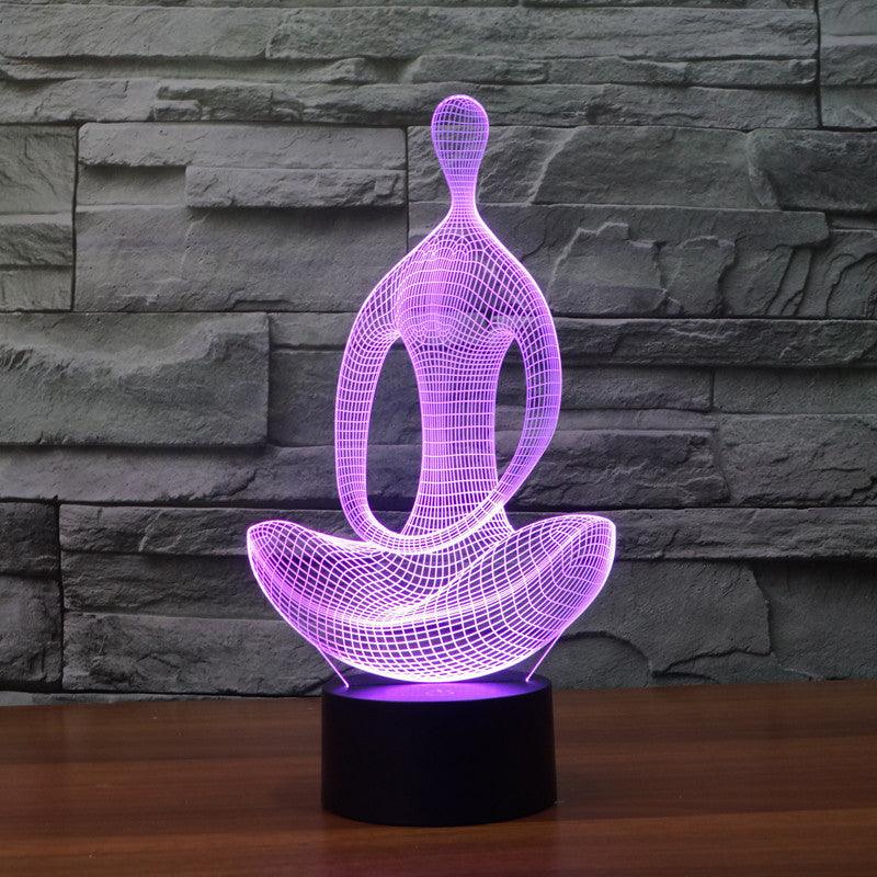 Meditative Yoga Pose Lamp-3D Optical Lamp