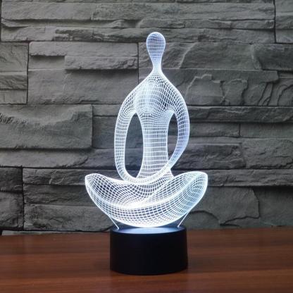 Meditative Yoga Pose Lamp-3D Optical Lamp