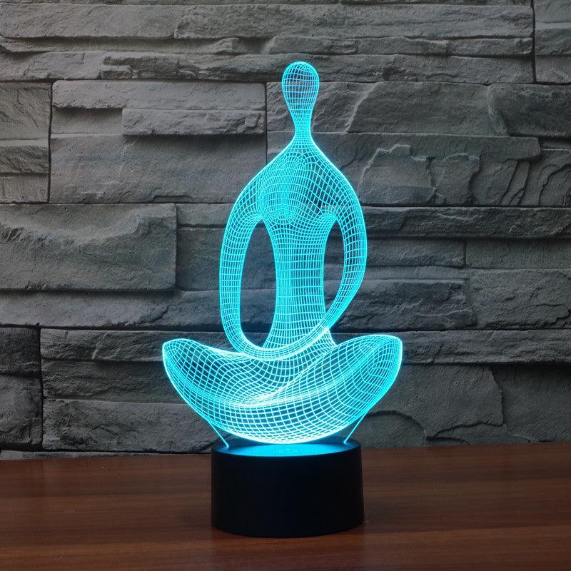 Meditative Yoga Pose Lamp-3D Optical Lamp