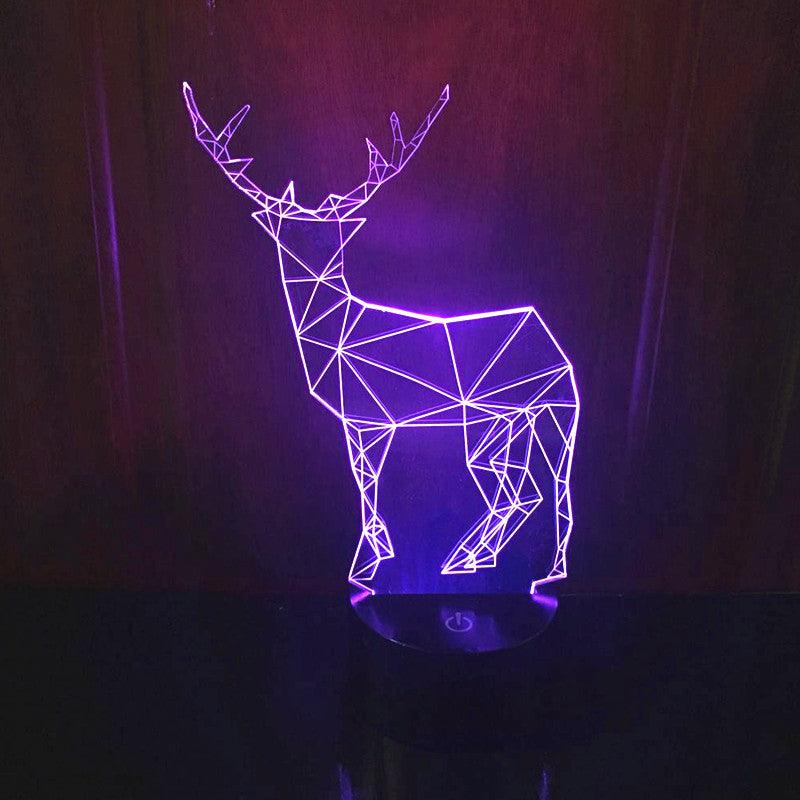 Artistic Reindeer 3D Optical Illusion Lamp-3D Optical Lamp
