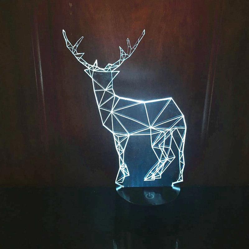 Artistic Reindeer 3D Optical Illusion Lamp-3D Optical Lamp