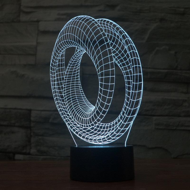 Spiral 3D Optical Lamp with LED Display And Multicolor Light-3D Optical Lamp