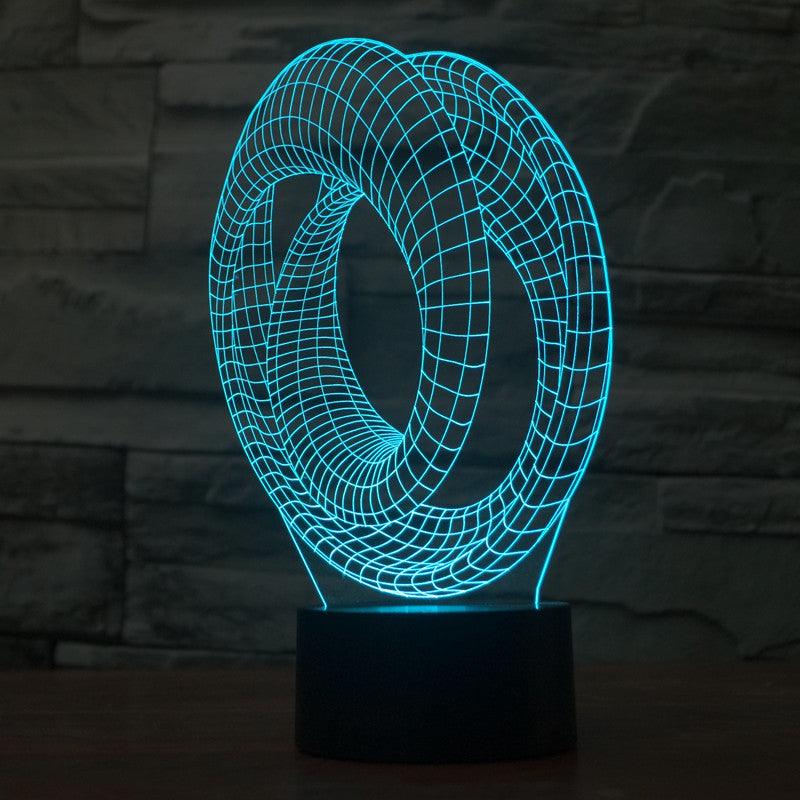 Spiral 3D Optical Lamp with LED Display And Multicolor Light-3D Optical Lamp