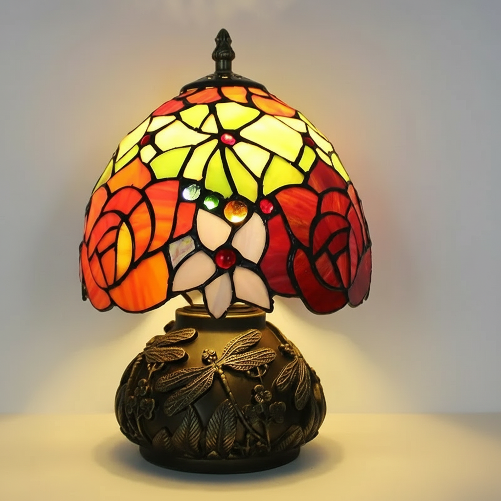 Cozy Red Rose Bedroom Lamp