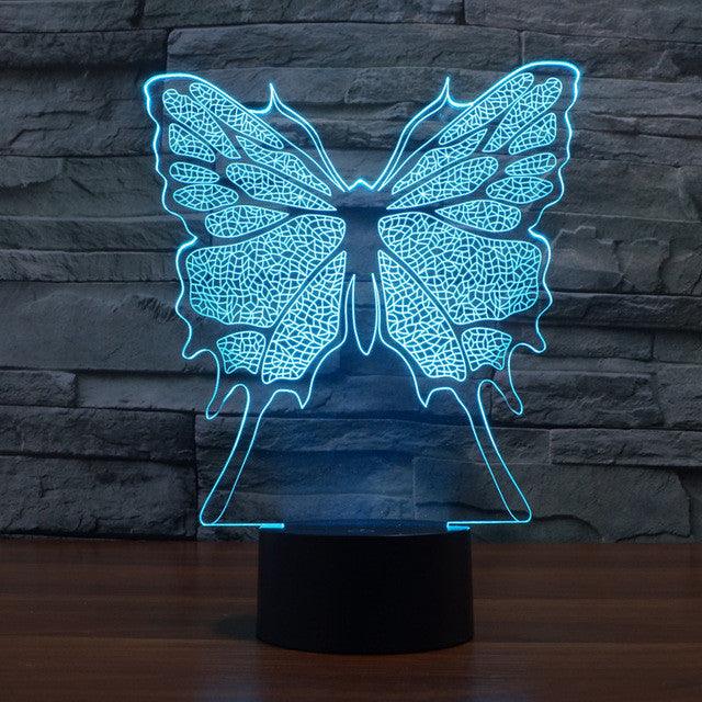 Butterfly 3D Lamp – Multicolor LED Optical Illusion Light-3D Optical Lamp