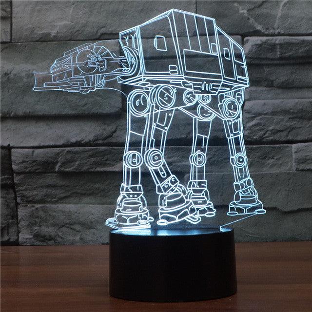 Star Wars Inspired AT-AT Walker 3D Optical Illusion Lamp - 3D Optical Lamp