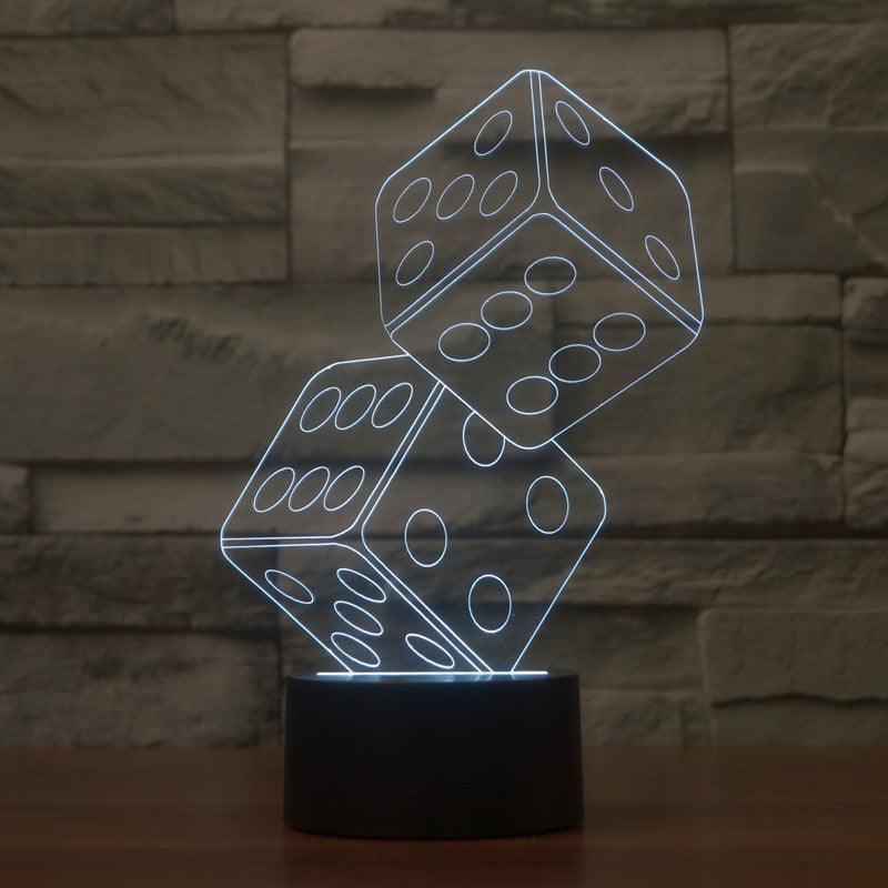 Creative Tumbling Dice 3D Optical Illusion Lamp - 3D Optical Lamp