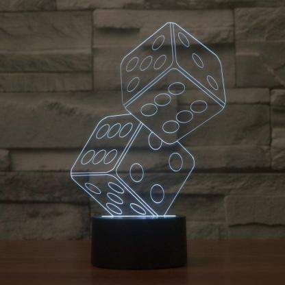 Creative Tumbling Dice 3D Optical Illusion Lamp - 3D Optical Lamp