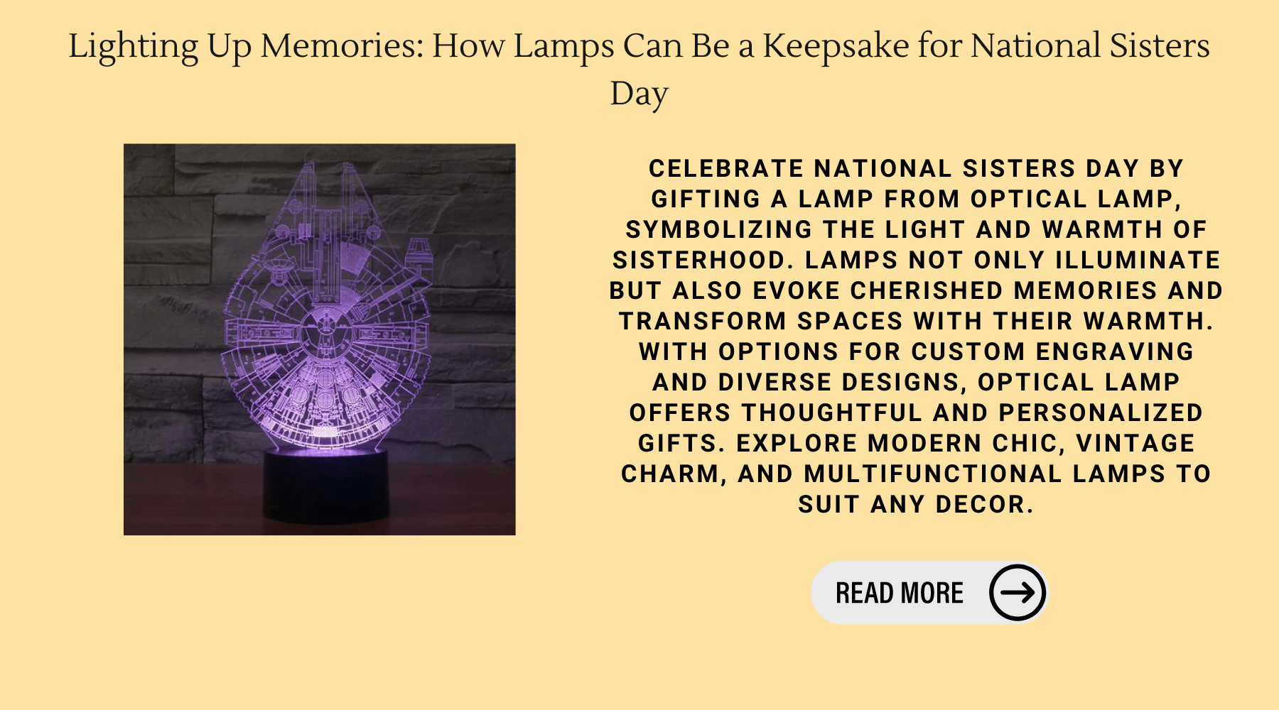 Lighting Up Memories: How Lamps Can Be a Keepsake for National Sisters Day - 3D Optical Lamp