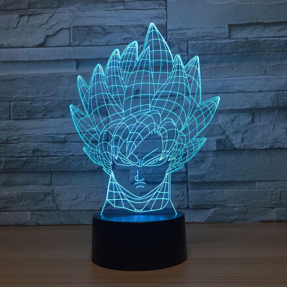 Dragon Ball Z Inspired Goku 3D Optical Illusion Lamp - 3D Optical Lamp