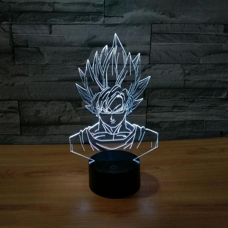 3D Optical Illusion Dragon Ball Z Inspired Super Saiyan Goku Lamp-3D Optical Lamp
