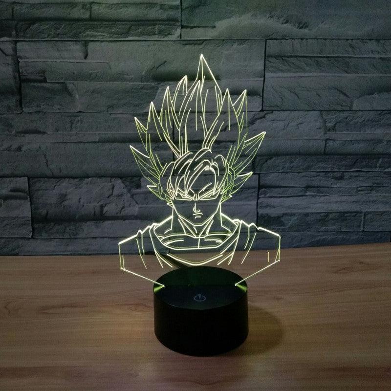 3D Optical Illusion Dragon Ball Z Inspired Super Saiyan Goku Lamp-3D Optical Lamp