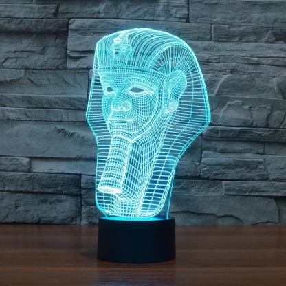 Pharaoh Head Bust 3D Optical Illusion Lamp - 3D Optical Lamp