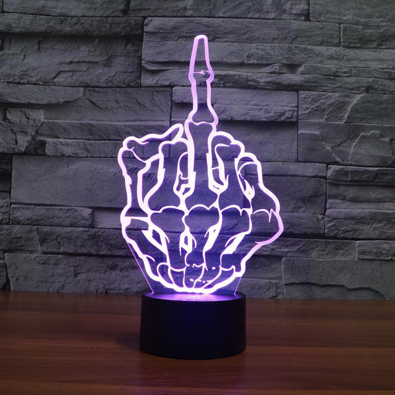 Skeletal Metal Finger Lamp-3D Optical Lamp
