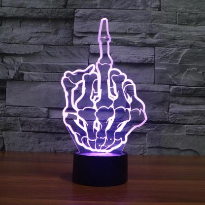 Skeletal Metal Finger Lamp-3D Optical Lamp