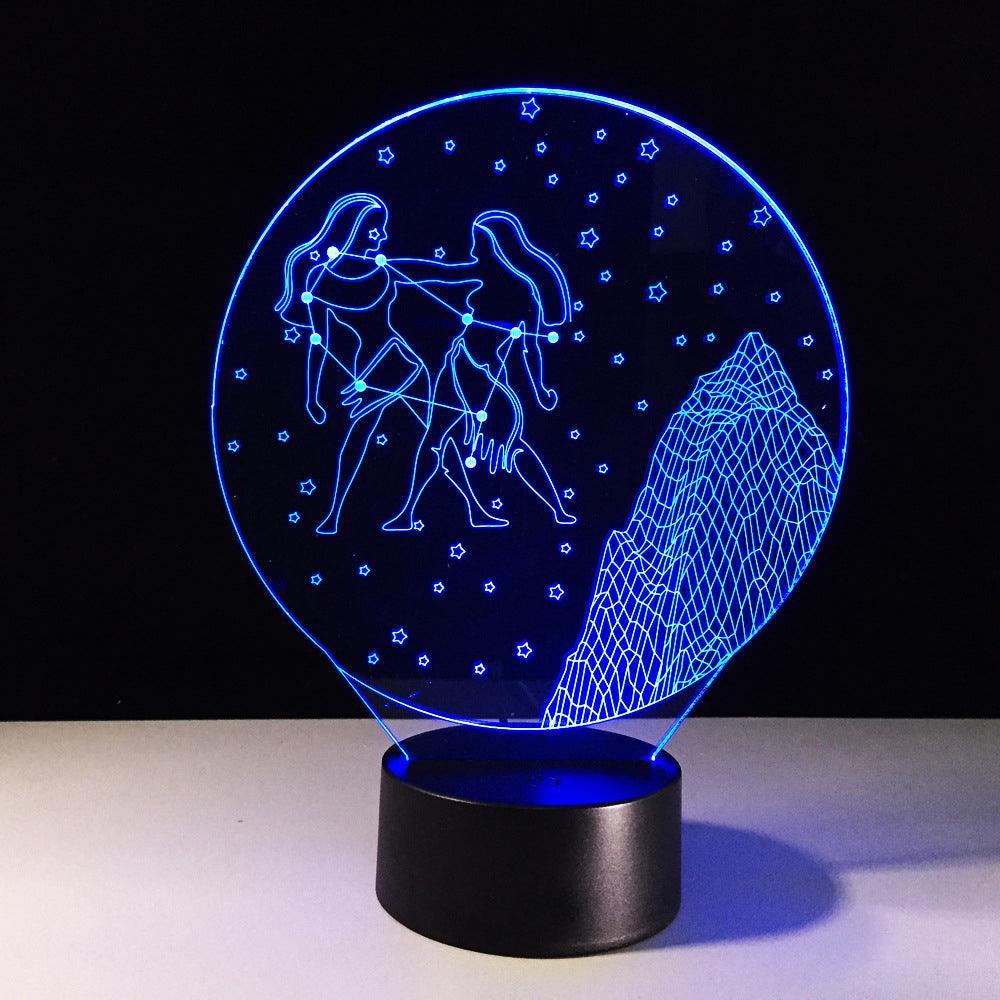 Gemini Horoscope 3D Optical Illusion Lamp - 3D Optical Lamp